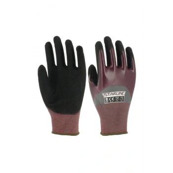 Starline E-151600 Köpük Nitril Kaplamalı İş Eldiveni Dayanıklı Kaymaz Tutuşlu Polyester Astar