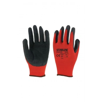 Starline E-45 Lateks Kaplamalı Tırtıklı İş Eldiveni Yüksek Kavrama Dayanıklı Ve Konforlu Kullanım