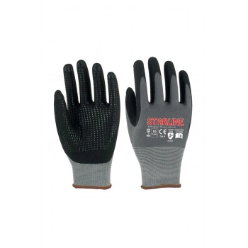 Starline E-92 Micro Köpük Puanlı Nitril Kaplamalı İş Eldiveni Yüksek Tutuş Ve Dayanıklılık