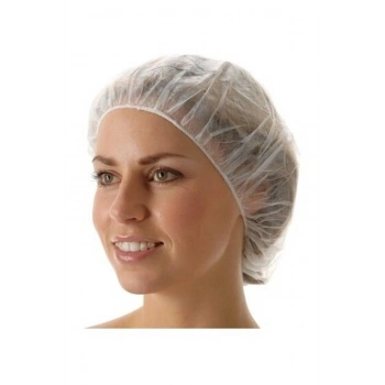 Tek Kullanımlık Kağıt Bone 100 Adet Hijyenik Nefes Alabilen Lastikli Saç Koruyucu Bone Beyaz