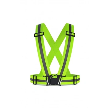 Yelek: Pratik İkaz Yeleği-tokalı Esnek Kumaş F.yeşil