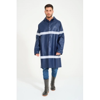 Yerli Diz Altı Pardesü Ry 1800 Reflektörlü Su Geçirmez Fosforlu Yağmurluk İş Güvenliği Kıyafeti