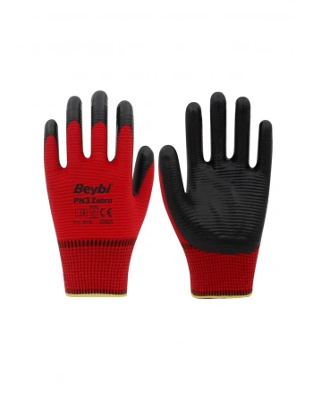 Beybi Pn3 Zebra Nitril Kaplamalı İş Eldiveni Dayanıklı Ve Konforlu Koruma