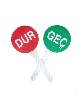 El Tipi Dur-geç Levhası – Çift Yönlü, Reflektif, Ergonomik Saplı Trafik Kontrol Levhası