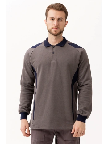 Flora Polo Yaka Sweatshirt - Uzun Kollu, Rahat Kesim, Pamuklu, Günlük Ve İş Kullanımı İçin