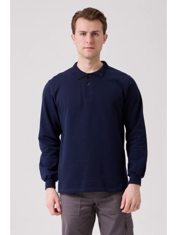 Galanthus Polo Sweat Erkek Uzun Kollu Pamuklu Sweatshirt İş Ve Günlük Kullanım İçin