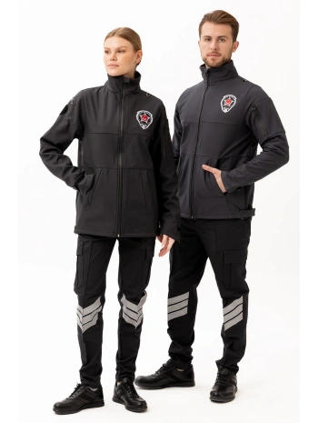 Güvenlik Kıyafetleri Km-softshell Mont Su Ve Rüzgar Geçirmez, Nefes Alabilen Özel Güvenlik Montu