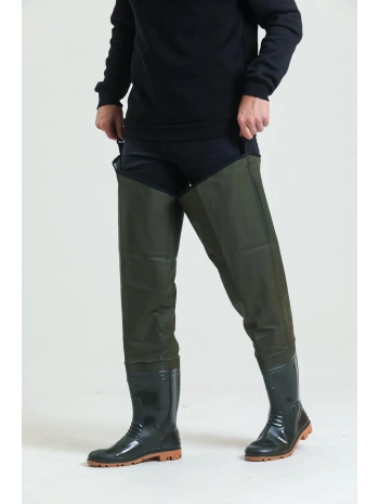 Kasık Çizme İkç 1650 Su Geçirmez Dayanıklı Av Ve Balıkçı Çizmesi Haki Renk