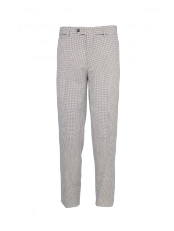 Kazayağı Desenli Klasik Flato Cepli Erkek Pantolon İş Ve Genel Kullanım