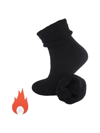 Kışlık Kalın Tabanlı Havlu Yünlü Sıcak Tutucu Çorap