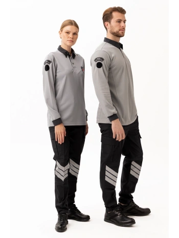 Özel Güvenlik Armalı Uzun Kollu Polo Tişört Profesyonel Görünüm Ve Konfor