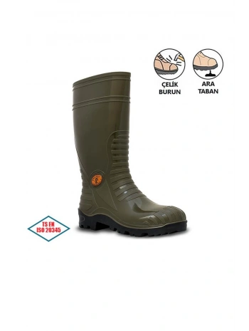 Palalı Çelik Burunlu Çelik Ara Tabanlı İş Güvenliği Çizmesi S5-117 Su Geçirmez