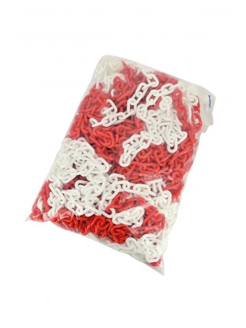 Plastik Zincir Kırmızı-beyaz Kalın 8mm(ut3110) Kırmızı-beyaz