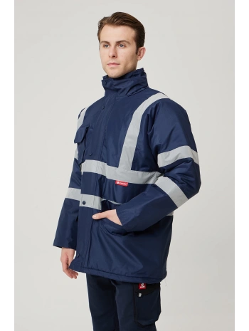 Salix Oxford Reflektörlü İş Güvenliği Parkası - Su Ve Rüzgar Geçirmez, Soğuk Havalara Dayanıklı Mont