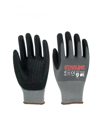 Starline E-92 Micro Köpük Puanlı Nitril Kaplamalı İş Eldiveni Yüksek Tutuş Ve Dayanıklılık