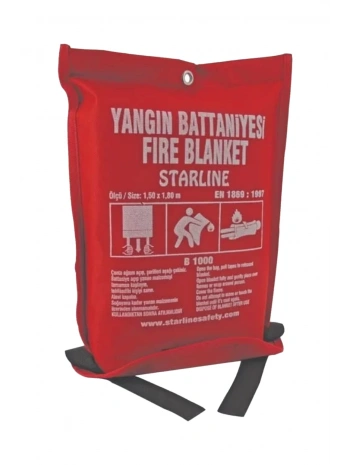 Starline Yangın Battaniyesi 150x180 Cm En 1869:1997 Sertifikalı Isıya Dayanıklı Acil Durum Güvenlik Ürünü