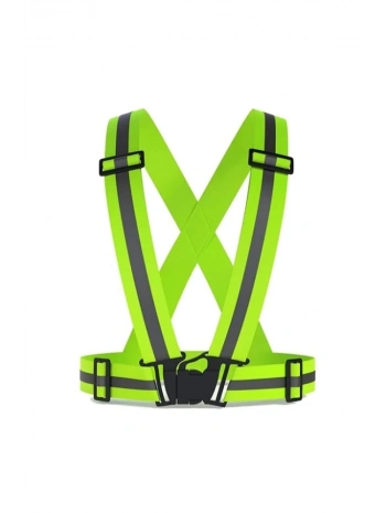 Yelek: Pratik İkaz Yeleği-tokalı Esnek Kumaş F.yeşil