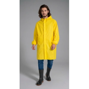 Yerli Diz Altı Pardesü PVC Yağmurluk - Sarı