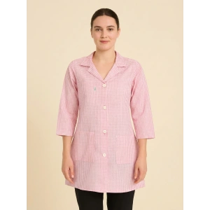 Uzun Kollu Pötikare Desenli Kadın Çalışma Önlüğü – Dayanıklı, Rahat Model