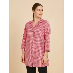 Uzun Kollu Pötikare Desenli Kadın Çalışma Önlüğü – Dayanıklı, Rahat Model