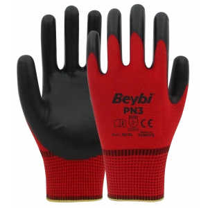 Beybi Pn3 Nitril Kaplamalı İş Eldiveni