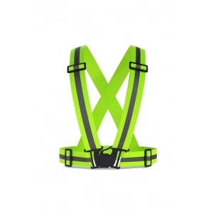 Yelek: Pratik İkaz Yeleği-tokalı Esnek Kumaş F.yeşil