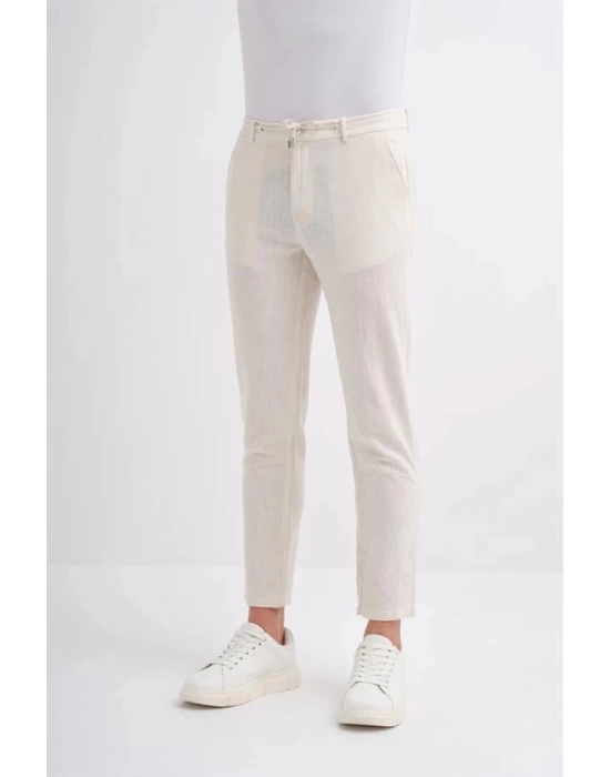 0008 İp Bağlamalı Jogger Erkek Pantolon Bej