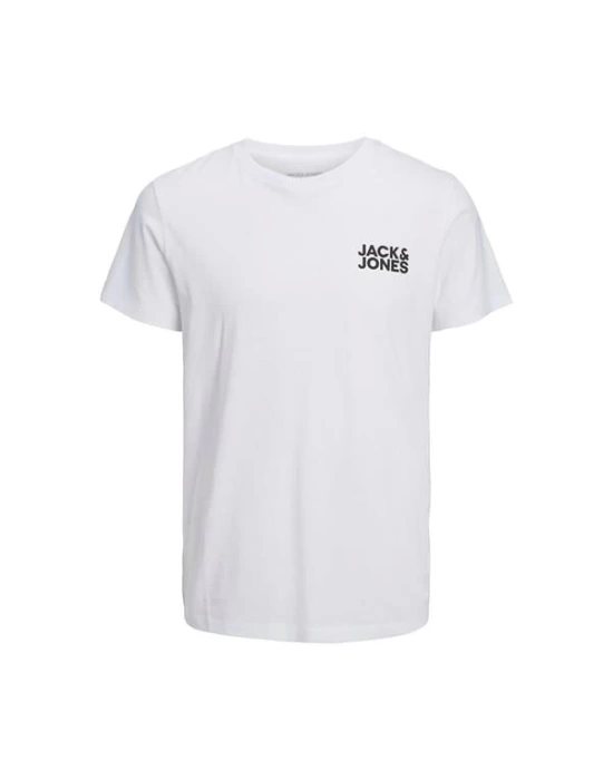 12151955 Bisiklet Yaka Baskılı Erkek T-Shirt Beyaz
