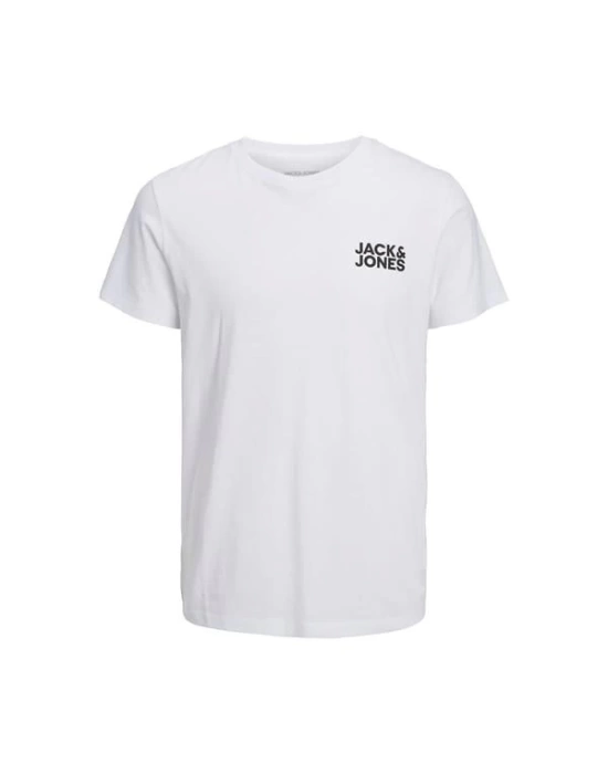 12151955 Bisiklet Yaka Baskılı Erkek T-Shirt Beyaz