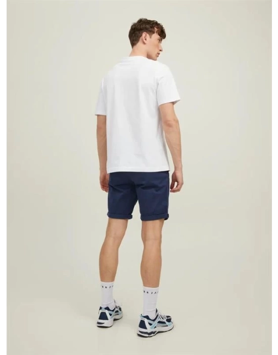 12165604 %100 Pamuk Likralı Regular Fit Erkek Chino Short Lacivert