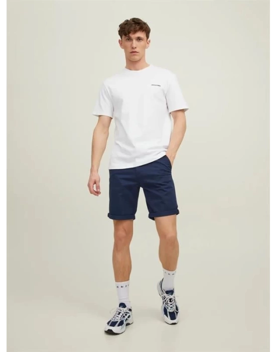 12165604 %100 Pamuk Likralı Regular Fit Erkek Chino Short Lacivert