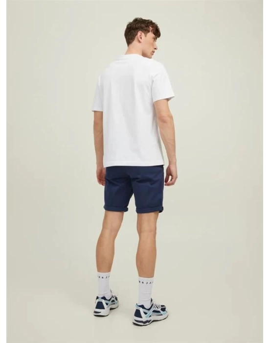 12165604 %100 Pamuk Likralı Regular Fit Erkek Chino Short Lacivert