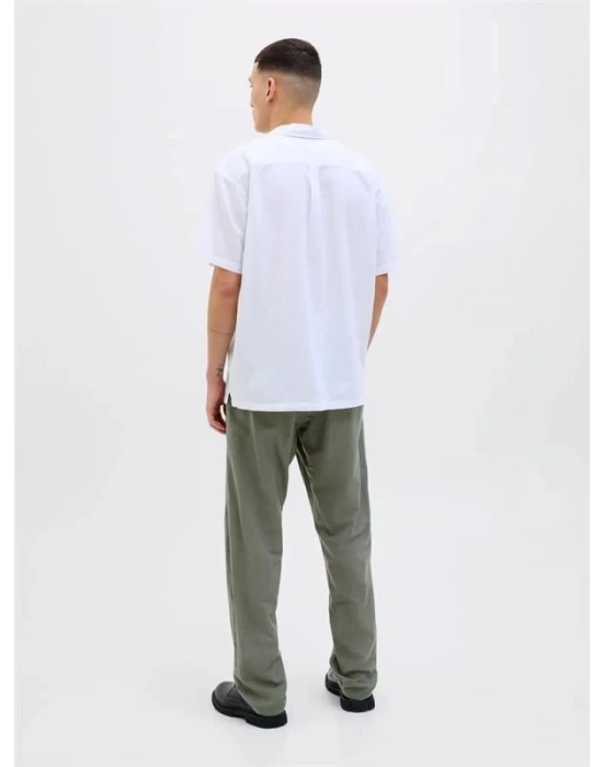12248606 Relaxed Fıt Beli Lastikli Keten Jogger Erkek Pantolon Haki