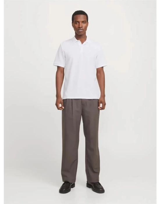 12268130 Likralı Polo Yaka Erkek Tshirt Beyaz