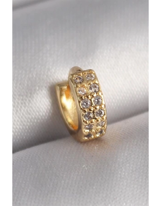316L Çelik Gold Renk Zirkon Taşlı Tragus Piercing