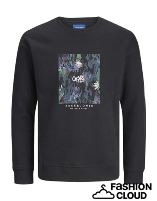 Bisiklet Yaka Baskılı Sweatshirt