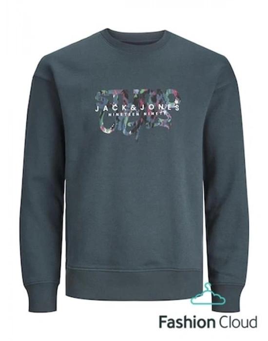 Bisiklet Yaka Baskılı Sweatshirt