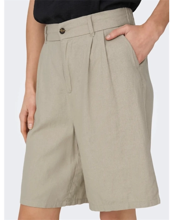 Loose Fit Keten Kadın Şort