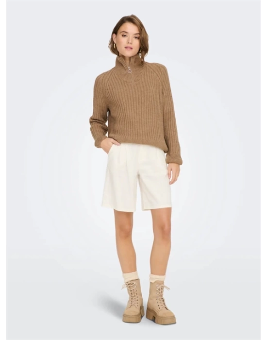 Loose Fit Keten Kadın Şort
