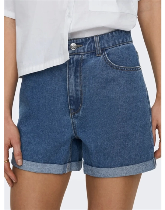 Kadın Onlvega Kot Şort Mom Shorts