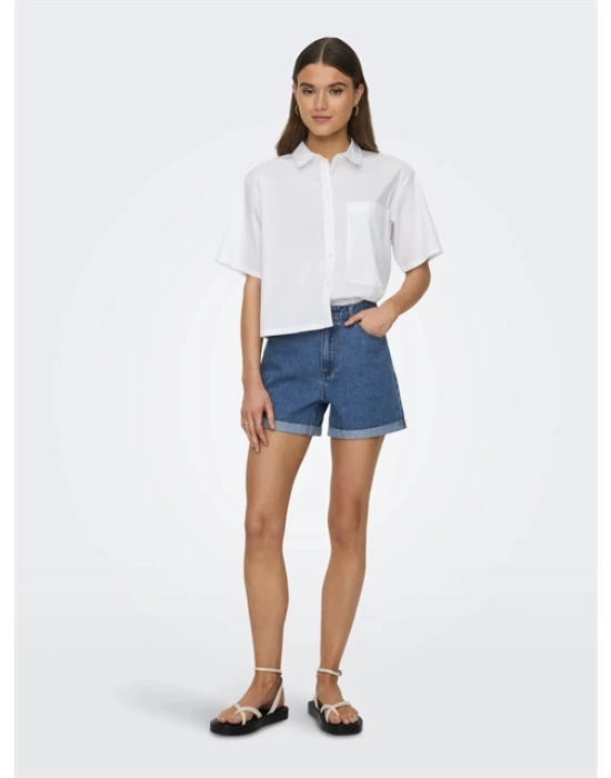 Kadın Onlvega Kot Şort Mom Shorts