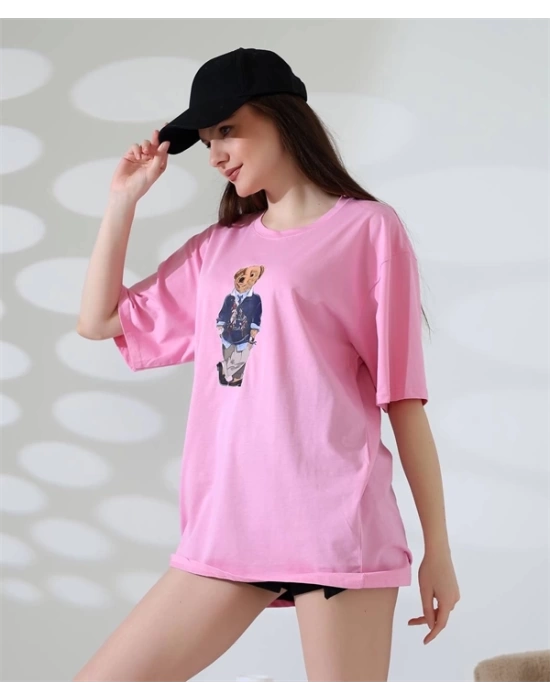 Ayıcıklı Oversize Kadın T-Shirt