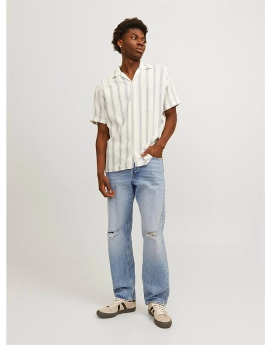 Boru Paça Yırtmaçlı %100 Pamuk Erkek Denim
