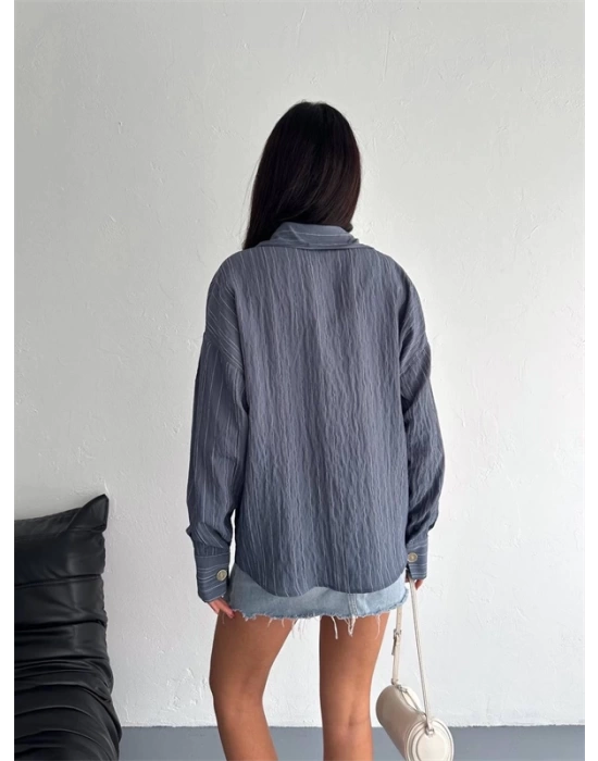 Çizgili oversize gömlek