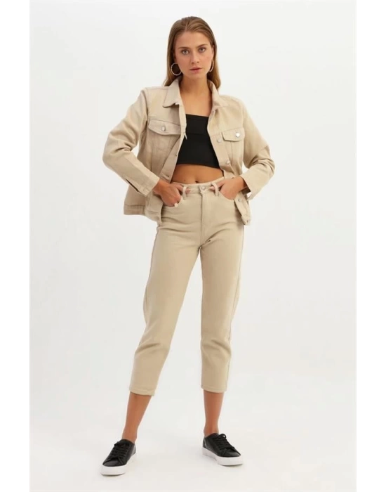 Gabardin Pantolon Beyaz