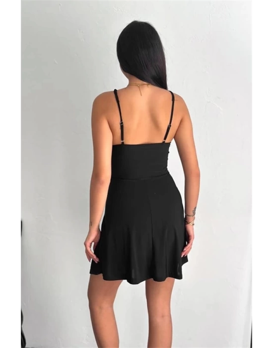 İnce çift askılı mini elbise