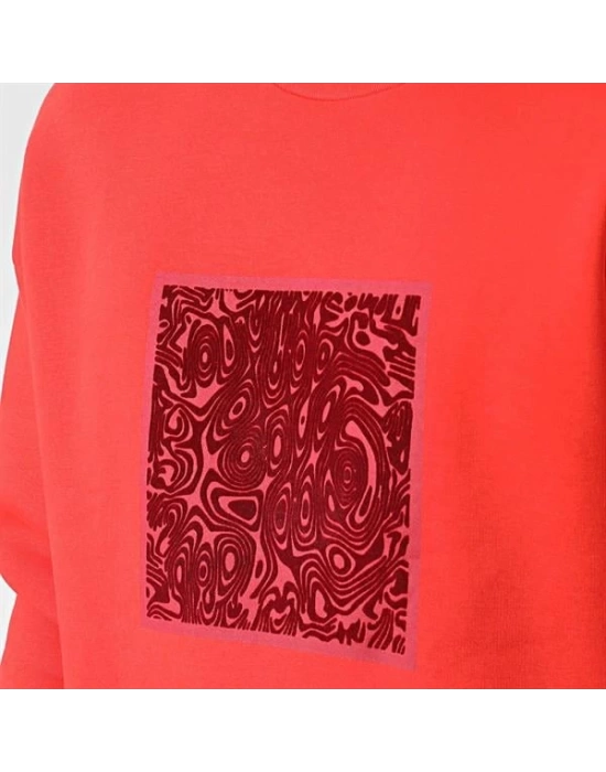 Kabartma Baskılı Oversıze Erkek Sweatshırt