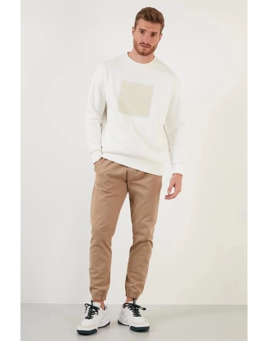 Kabartma Baskılı Oversıze Erkek Sweatshırt
