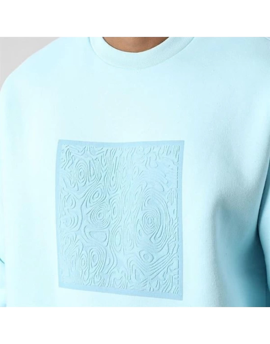 Kabartma Baskılı Oversıze Erkek Sweatshırt