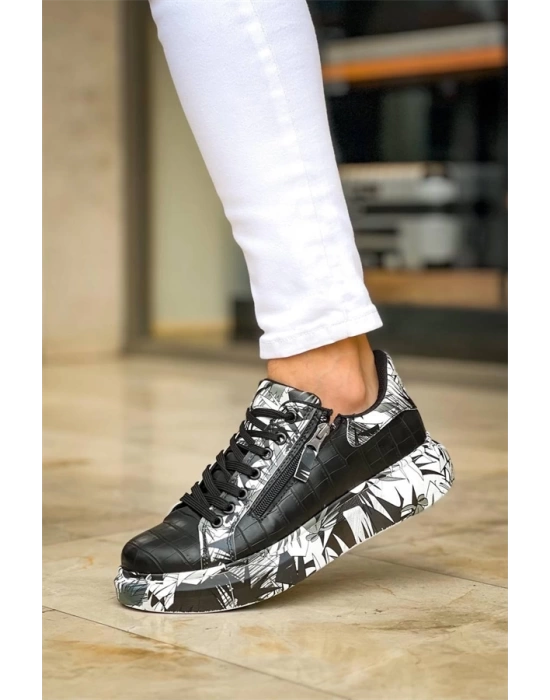 Kb-02  Kuback Bağcıklı Crocodile Siyah Siyah Günlük Erkek Ayakkabı